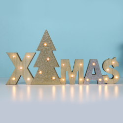 ^ "WOODEN X-MAS" 21 LED WW Λ/ΚΙΑ ΜΠ/ΡΙΕΣ (2AAΑ) IP20 37.5X2.5X18CM  -X05211102